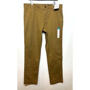 Sonoma Mens Straight Fit Flexwear Chino Pants 36W/32L Stretch Cotton Blend Camel